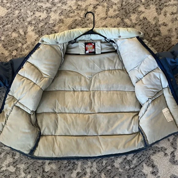 Men's Two-Tone Blue and Gray Puffer Jacket - Picture 6 of 7